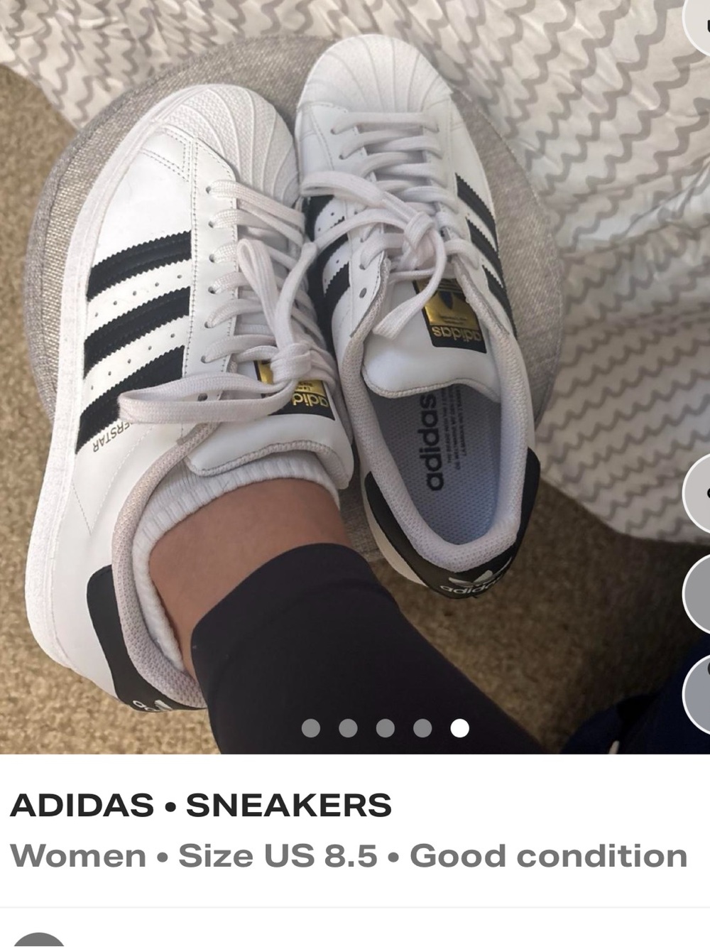 adidas White and Black Superstar Women's Sneakers